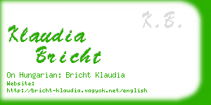 klaudia bricht business card